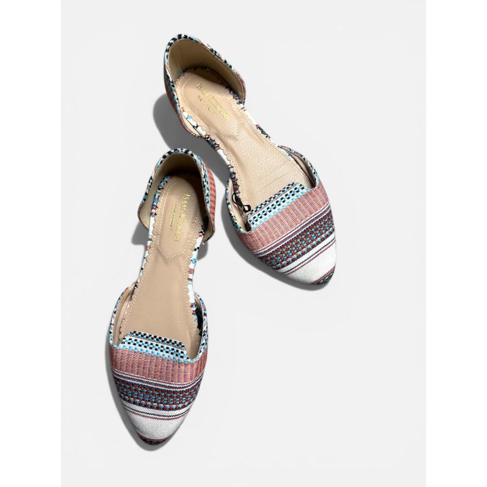 🧺 5 for $25 Sale Isaac Mizrahi Boho Woven D'Orsay Flats Size 6.5 Casual Summer